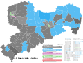 2019 Saxony state election, Black is CDU, AfD is Blue, Green is A90/Green, Pink is Left