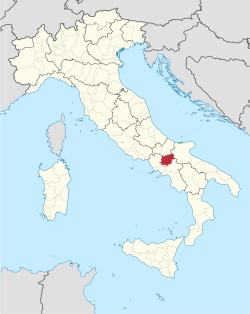 贝内文托省在意大利的位置