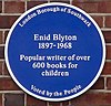 Enid Blyton's blue plaque