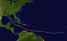 Track map of Hurricane Ivan