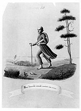 One Man Saved Everything for Us by Running, drawing by A. W. Linsen, 1847
