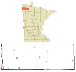 奥斯陆在马歇尔县及明尼苏达州的位置（以红色标示）