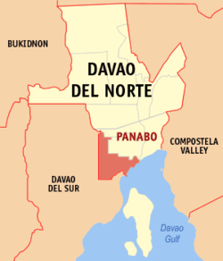 Map of Davao del Norte with Panabo highlighted