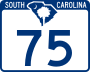 South Carolina Highway 75 marker