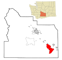 Location of Satus, Washington
