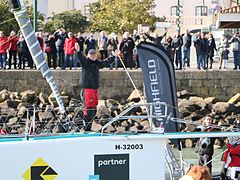 Arrival of Nándor in Le Sables d'Olonne of the 2016–2017 Vendée Globe