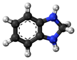 Ball-and-stick model of the benzimidazoline molecule