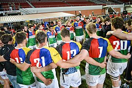 North Harbour Rays post match huddle