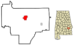 尤宁斯普林斯在阿拉巴马州中的位置