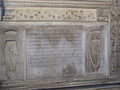 Inscription on the tomb of Cardinal Costa with his coats-of-arms