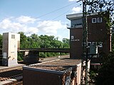 Signal box controlling both routes