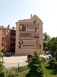 Old-fashion style advert mural