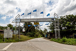 The main road gate to Kalabakan town