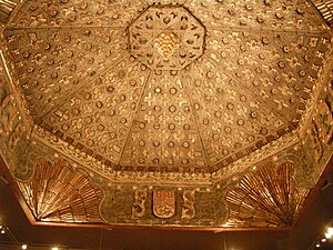 Mudéjar ceiling from Palacio de Altamira, Torrijos, Spain (c. 1482–1503)