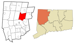 Torrington's location within Litchfield County and Connecticut