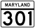 Maryland Route 301 marker