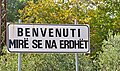 Bilingual signs in Italian and Albanian