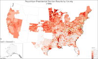 Map of Republican presidential election results by county