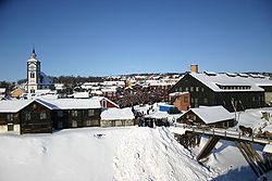 View of the mining town of Røros
