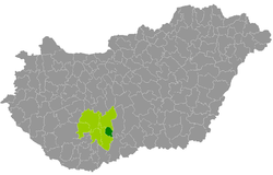 Tolna District within Hungary and Tolna County.