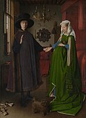 《阿诺菲尼的婚礼》，扬·范艾克；1434年；木板油画； 82.2×60公分；国家美术馆（伦敦）