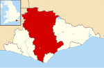 Wealden shown within East Sussex