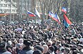 在顿涅茨克的亲俄罗斯集会2014年3月8日。
