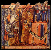 Counterweight trebuchets at the siege of Nicaea (1097), c. 1270[120]