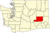 标示出亚当斯县位置的地图