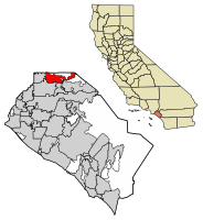 Location of Brea in Orange County, California.