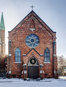 Exterior of the Rosary Chapel at Our Lady of the Assumption