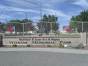 The Matthew B. Juan-Ira H. Hayes Veterans Memorial Park'. The Memorial Park commemorates Matthew B. Juan a Pima Indian who was the first Arizona Native-American to be killed in World War One. Ira Hayes was a Pima Indian who served in the United States Marine Corps who is best known for his participation in the U.S. flag rising at Iwo Jima in 1945. The park is located on West Casa Blanca Road in Sacaton.