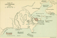 A map of Louisbourg during the siege