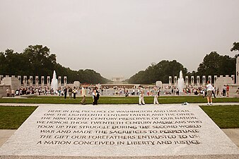 Close up of the engraving at the memorial