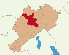 Map showing Afyonkarahisar District in Afyonkarahisar Province