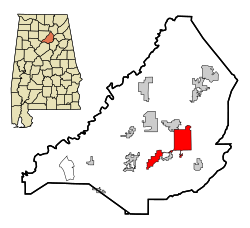 奥尼昂塔在阿拉巴马州中的位置