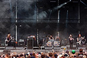 DevilDriver performing in 2018