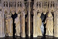 Mourners in a niche, tomb of John the Fearless, attributed to the Spanish sculptor Jean de la Huerta, c. 1406