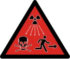 2007 针对IAEA1-3级的ISO辐射危险符号，可能会造成死亡或严重伤害的放射源[15]