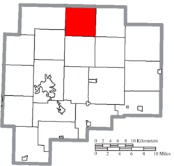 Location of Monroe Township in Guernsey County