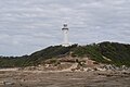 Looking back at the lighthouse from the rock platform