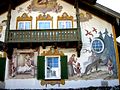 Scene of Little Red Riding Hood decorating a home in Oberammergau