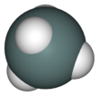 Space-filling model of the stannane molecule