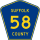 County Route 58 marker