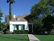 The Harrington-Birchett House was built in 1895 and is located at 202 E. 7th Street. The house was built by J.W. Harrington and sold in 1904 to Mattie Birchett. Matties' son, Joseph T. Birchett married Guess Eleanor Anderson that same year. He served as Tempe's mayor from 1912-1914. Guess was the sister of Honor Anderson Moeur, wife of Arizona Governor Benjamin B. Moeur. It was listed in the National Register of Historic Places on May 7, 1984 reference #84000716.