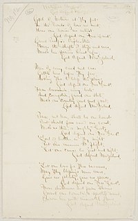 Original manuscript of words for God Defend New Zealand, handwritten in ink on paper
