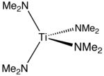 Stereo wireframe model of tetrakis(dimethylamino)titanium(IV)