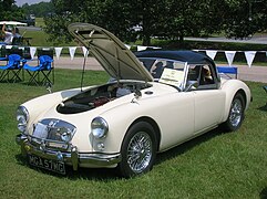 Wire wheels on a 1957 MGA
