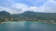 Aerial of Beau Vallon Mahe, Seychelles