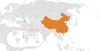 Location map for Armenia and China.